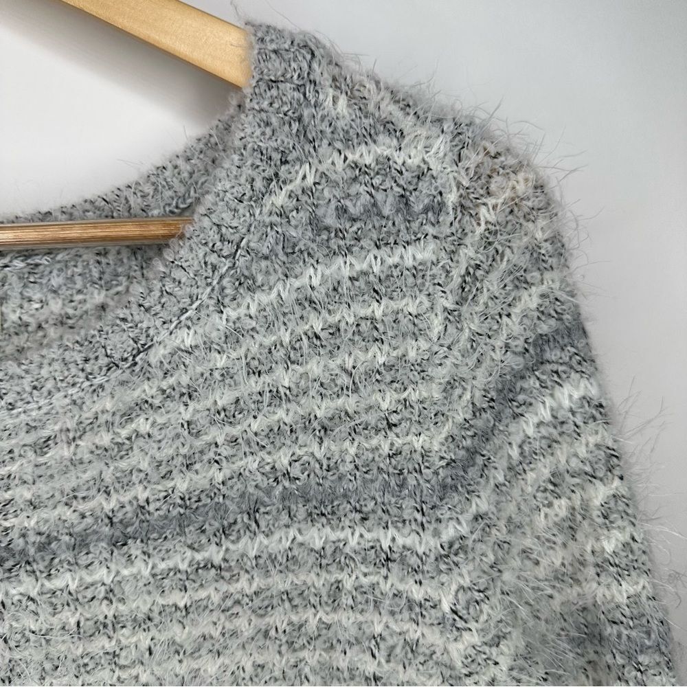 Loft Gray White Wool Fuzzy Sweater XL #D0958 - Picture 6 of 14